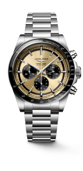 watchl3.835.4.32.6.png Conquest Chronograph - Siyah İbreli Güneş Işını Efektli Kahverengi - Görsel 1